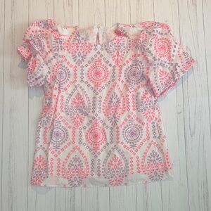 Lilly Pulitzer Women's Pink and Purple Patterned Top